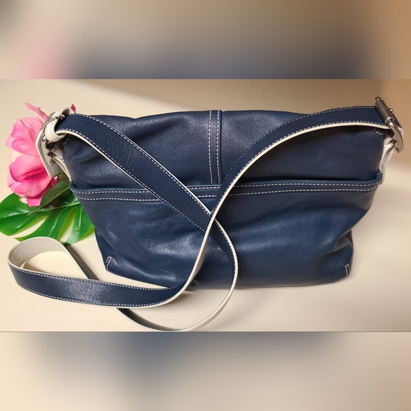 Coach Hampton Flap '06 | Navy & White Leather Crossbody | EUC - Picture 6 of 12